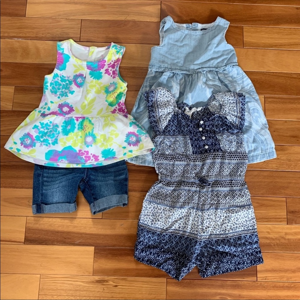 Lot Bundle of Girl’s Romper, Dress, Top & Jean